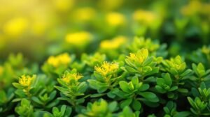 Voici la phrase retravaillée en y intégrant les mots "shilajit", "shilajit pur", "shilajit en bocal" et "shilajit résine" : Gros plan sur des plantes vertes fraîches avec de petites fleurs jaunes, baignées par la lumière douce et chaude du soleil, créant une scène naturelle vibrante et sereine - capturant parfaitement l'essence que vous pourriez associer au shilajit. Cet environnement évoque la pureté du shilajit pur, tandis que la luxuriance reflète la puissance du shilajit résine et la fraîcheur du shilajit en bocal. Si tu veux un texte plus personnalisé ou spécifique (par exemple pour une fiche produit ou du contenu SEO), n'hésite pas à préciser le contexte !.